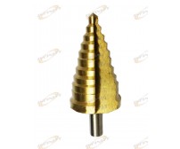 11 Step Drill Bit 1/4" to 1 3/8" HSS Titanium Coated Faster, Smoother Cutting